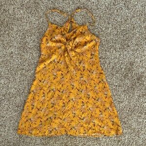 xhileration Floral Spaghetti Strap V-Neck Mini Dress